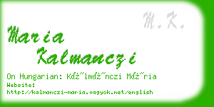 maria kalmanczi business card